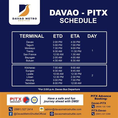 2024 Davao Metro Shuttle Bus Schedule & Routes .